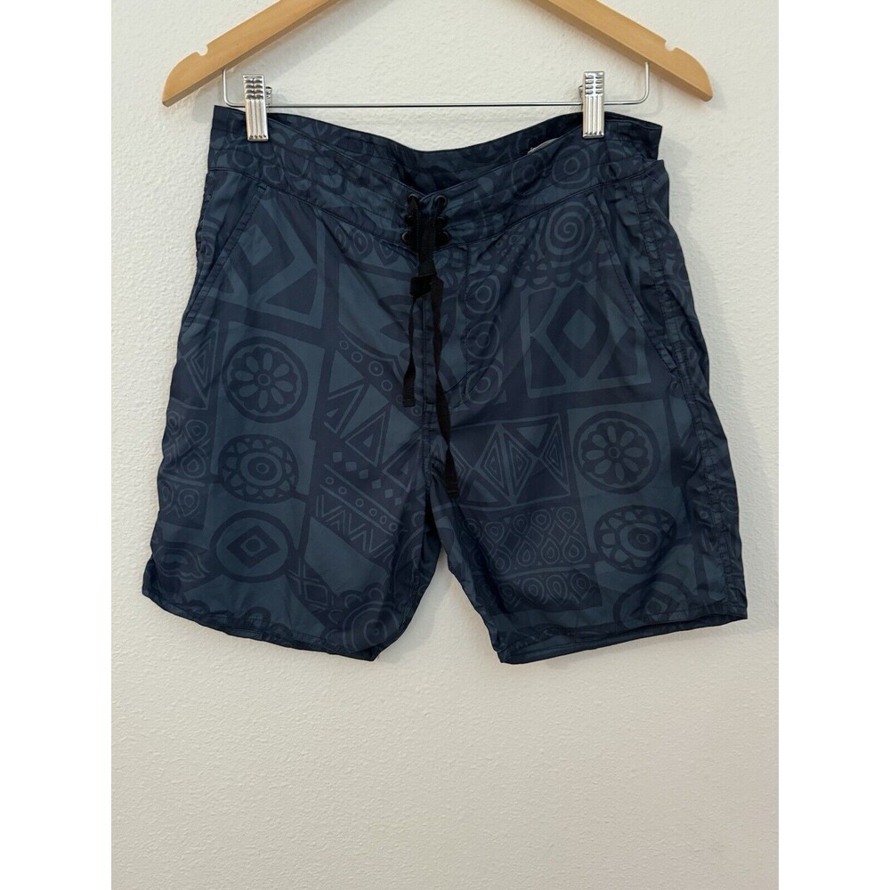 Outerknown Kelly Slater Board Shorts Mens 30 All Over Print Swim Trunks Blue EUC